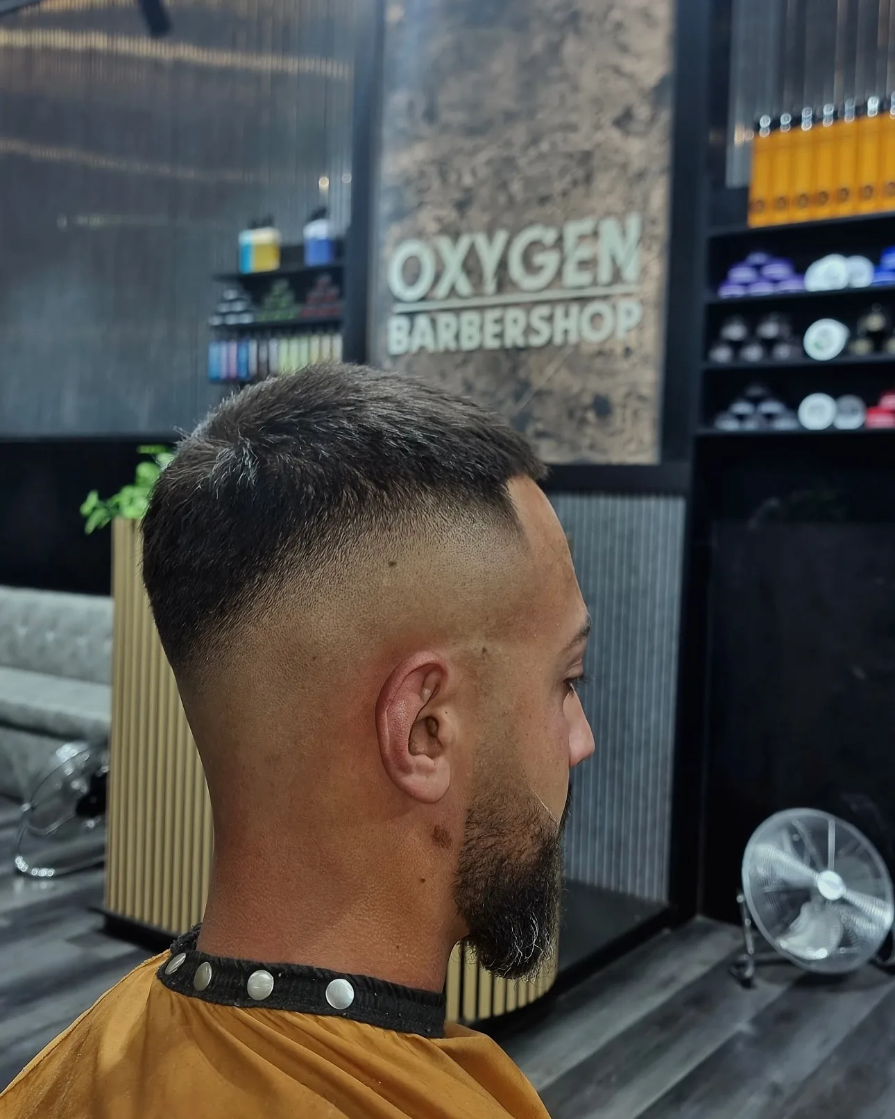 Short buzz and shaped beard